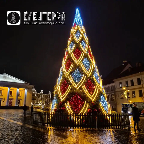 Искусственная уличная елка 12 метров с комплектом оформления Златы